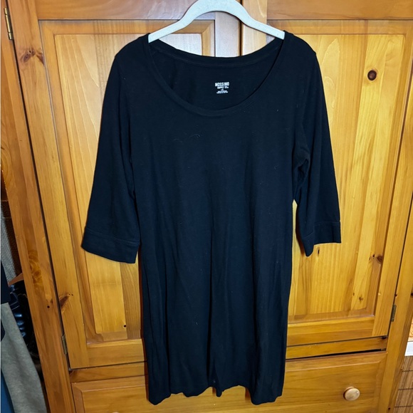 Black cotton T-shirt dress - Picture 2 of 2